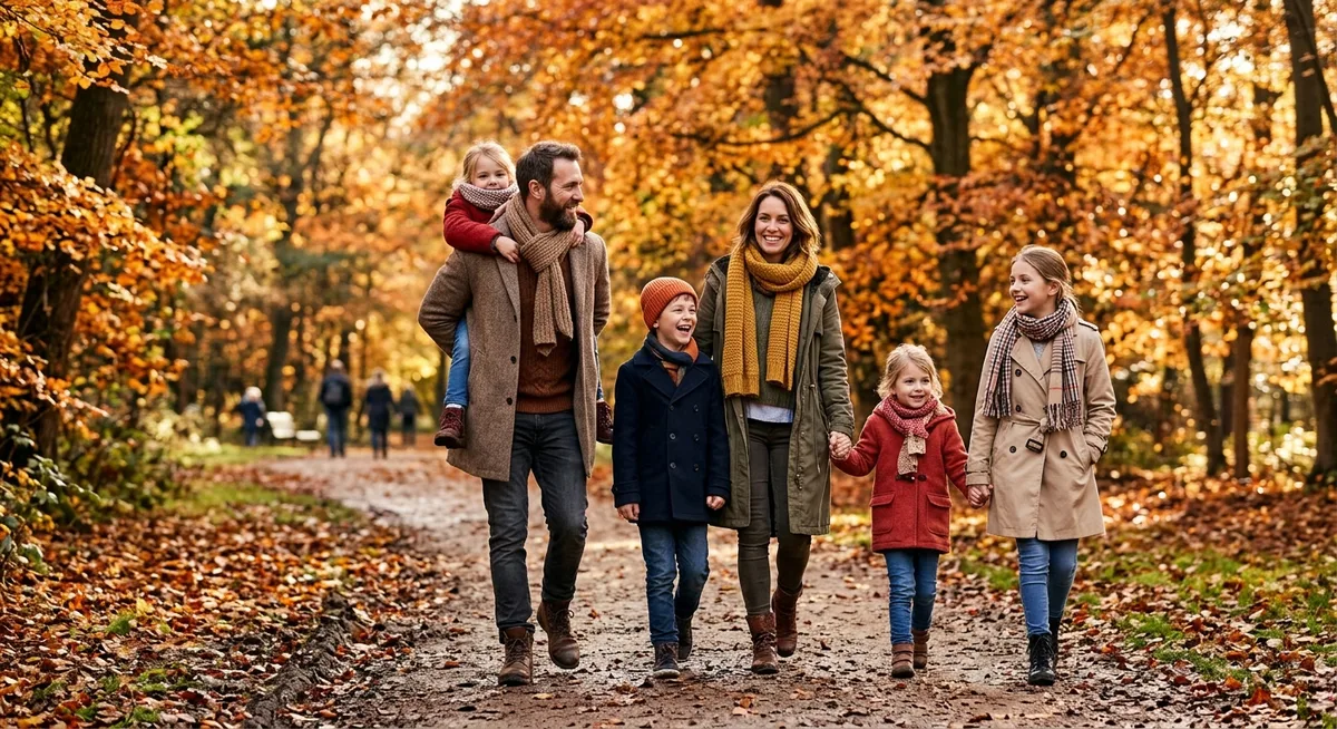Familie beim Herbstspaziergang